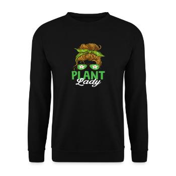Pflanzenliebhaber Lady Liebe Pflanze Succulent - Unisex Pullover - Schwarz - Vorne - Alina (178cm) & Michal (187cm)