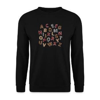 Safari Afrika serengeti wildlife savanne buchstabe - Unisex Pullover - Schwarz - Vorne - Alina (178cm) & Michal (187cm)
