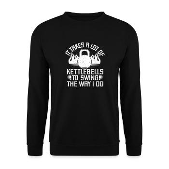 Gym Junkies Takes Lot Of Kettlebells To Swing - Unisex Sweatshirt - black - Front - Alina (178cm) & Michal (187cm)