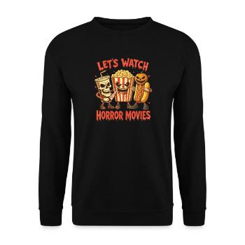 Gruselige Horrorfilm-Fans Halloween-Horrorfilm - Unisex Pullover - Schwarz - Vorne - Alina (178cm) & Michal (187cm)