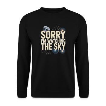 Astronomer Galaxy Outerspace Universe Astronomy - Unisex Sweatshirt - black - Front - Alina (178cm) & Michal (187cm)
