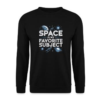 Astronomer Galaxy Outerspace Universe Astronomy - Unisex Sweatshirt - black - Front - Alina (178cm) & Michal (187cm)