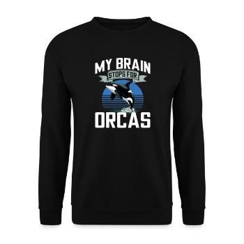 Funny Orca - Unisex Sweatshirt - black - Front - Alina (178cm) & Michal (187cm)