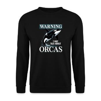 Funny Orca - Unisex Sweatshirt - black - Front - Alina (178cm) & Michal (187cm)