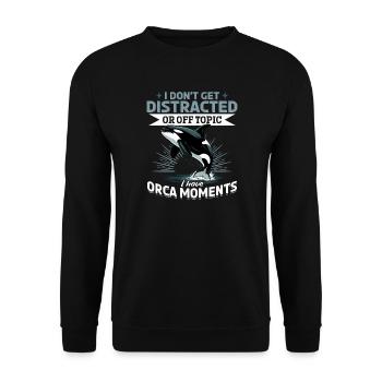 Funny Orca - Unisex Sweatshirt - black - Front - Alina (178cm) & Michal (187cm)