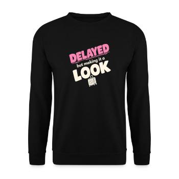 Anxiété liée au voyage, humour à l’aéroport, chaos à l’aéroport, c’est - Sweat-shirt Unisexe - noir - Devant - Alina (178cm) & Michal (187cm)