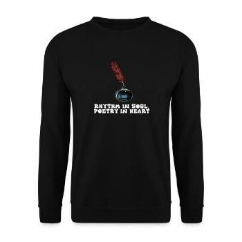 Quill of Soul, Poetry in Heart - Unisex Sweatshirt - black - Front - Alina (178cm) & Michal (187cm)