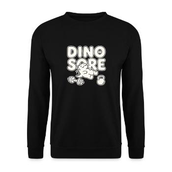 Dino Sore Drôle de jeu de mots sur l’entraînement de gym - Sweat-shirt Unisexe - noir - Devant - Alina (178cm) & Michal (187cm)