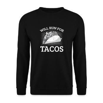 Un marathonien courra pour les tacos - Sweat-shirt Unisexe - noir - Devant - Alina (178cm) & Michal (187cm)