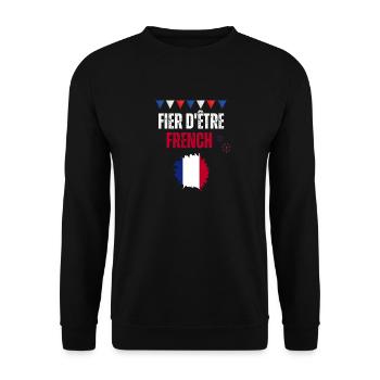 Proud to be French - Unisex Sweatshirt - black - Front - Alina (178cm) & Michal (187cm)