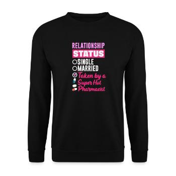 Relationship Status Pharmacist Pharmacy Technician - Unisex Sweatshirt - black - Front - Alina (178cm) & Michal (187cm)