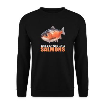 Lachse Lachs - Unisex Pullover - Schwarz - Vorne - Alina (178cm) & Michal (187cm)