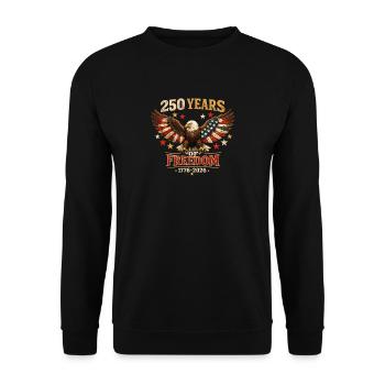 250 Jahre Amerika-Jubiläum Freedom Eagle - Unisex Pullover - Schwarz - Vorne - Alina (178cm) & Michal (187cm)