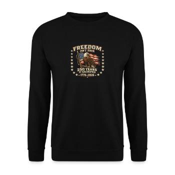 Freiheit ist nicht kostenlos 250 Jahre Amerika-Jubiläum - Unisex Pullover - Schwarz - Vorne - Alina (178cm) & Michal (187cm)