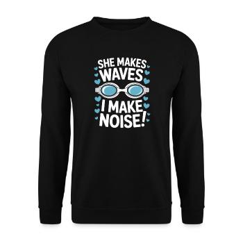 Schwimmen Sprüche Lustiges Schwimmen Geschenk - Unisex Pullover - Schwarz - Vorne - Alina (178cm) & Michal (187cm)