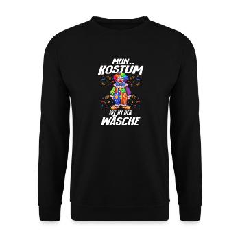 Carnival Mein Kostüm ist in der Wäsche - Unisex Pullover - Schwarz - Vorne - Alina (178cm) & Michal (187cm)