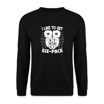 Joueur de bingo, j’aime avoir du bingo en six-pack. - Sweat-shirt Unisexe - noir - Devant - Alina (178cm) & Michal (187cm)