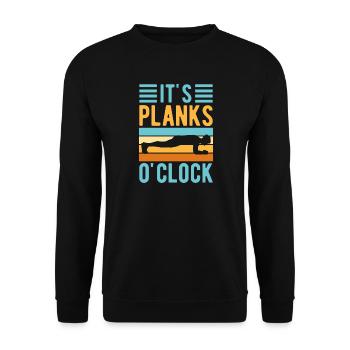 Fitness Fanatics It´s Planks O´Clock Calisthenics - Unisex Pullover - Schwarz - Vorne - Alina (178cm) & Michal (187cm)