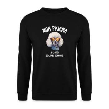 Pyjama Chien Caniche Humour - Sweat-shirt Unisexe - noir - Devant - Alina (178cm) & Michal (187cm)