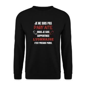 Supporter Rugby Lyonnaise Humour - Unisex Sweatshirt - black - Front - Alina (178cm) & Michal (187cm)