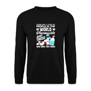 Proud Pharmacist Pharmacy Technician - Unisex Sweatshirt - black - Front - Alina (178cm) & Michal (187cm)