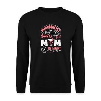 Pharmazeutin Bei Tag Mutter Bei Nacht Mutter - Unisex Pullover - Schwarz - Vorne - Alina (178cm) & Michal (187cm)