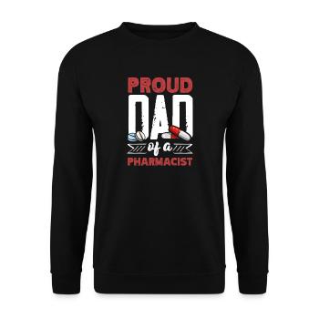 Proud father of a pharmacist - Unisex Sweatshirt - black - Front - Alina (178cm) & Michal (187cm)