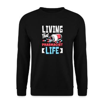 The Life of a Pharmacist Pharmacy Technician - Unisex Sweatshirt - black - Front - Alina (178cm) & Michal (187cm)