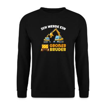 I'm going to be a big brother digger sibling - Unisex Sweatshirt - black - Front - Alina (178cm) & Michal (187cm)