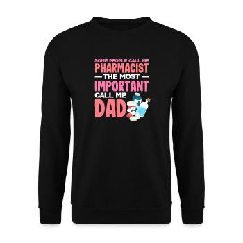 Pharmacist Father Pharmacy Technician Father Technician - Unisex Sweatshirt - black - Front - Alina (178cm) & Michal (187cm)