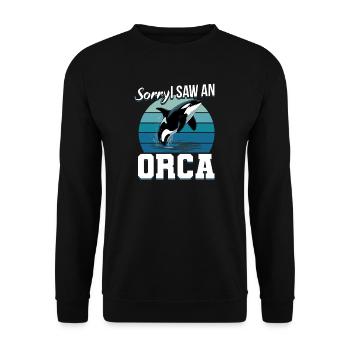 Funny Orca - Unisex Sweatshirt - black - Front - Alina (178cm) & Michal (187cm)