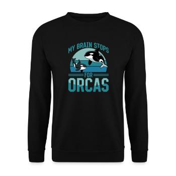 Funny Orca - Unisex Sweatshirt - black - Front - Alina (178cm) & Michal (187cm)