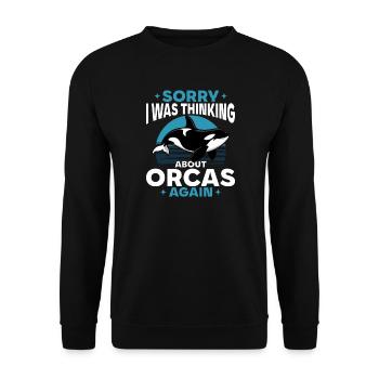 Funny Orca - Unisex Sweatshirt - black - Front - Alina (178cm) & Michal (187cm)