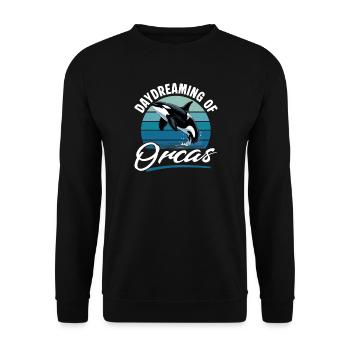 Funny Orca - Unisex Sweatshirt - black - Front - Alina (178cm) & Michal (187cm)