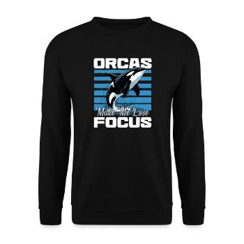 Funny Orca - Unisex Sweatshirt - black - Front - Alina (178cm) & Michal (187cm)