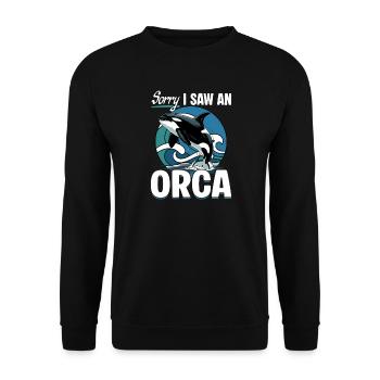 Funny Orca - Unisex Sweatshirt - black - Front - Alina (178cm) & Michal (187cm)