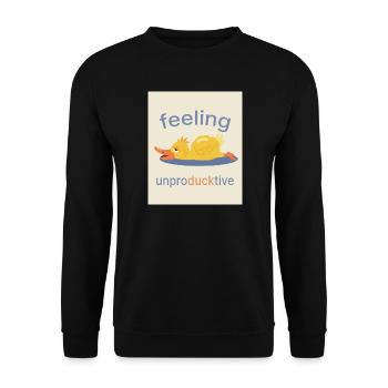Feeling Unproducktive – Funny Duck - Unisex Sweatshirt - black - Front - Alina (178cm) & Michal (187cm)