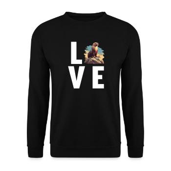 Sea Lions Sea Lion - Unisex Sweatshirt - black - Front - Alina (178cm) & Michal (187cm)