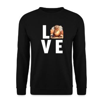 Sea Lions Sea Lion - Unisex Sweatshirt - black - Front - Alina (178cm) & Michal (187cm)