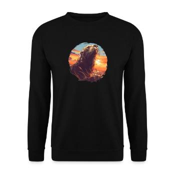 Sea Lions Sea Lion - Unisex Sweatshirt - black - Front - Alina (178cm) & Michal (187cm)