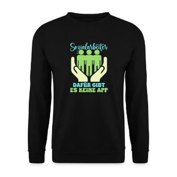 Social Worker There is no social app for this - Unisex Sweatshirt - black - Front - Alina (178cm) & Michal (187cm)