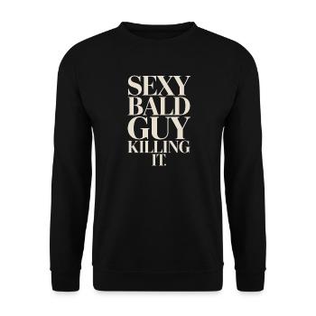 Sexy chauve qui cartonne - Sweat-shirt Unisexe - noir - Devant - Alina (178cm) & Michal (187cm)