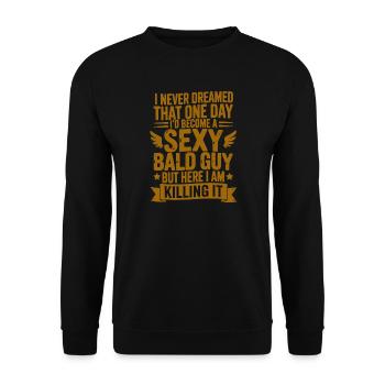 Sexy Bald Guy Killing It - Unisex Sweatshirt - black - Front - Alina (178cm) & Michal (187cm)