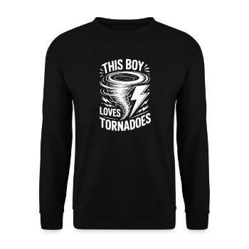 Tornado Sayings Tornadoes Funny Tornado Gift - Unisex Sweatshirt - black - Front - Alina (178cm) & Michal (187cm)