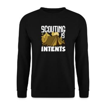 Scouting Is Itents Funny Scout - Unisex Pullover - Schwarz - Vorne - Alina (178cm) & Michal (187cm)