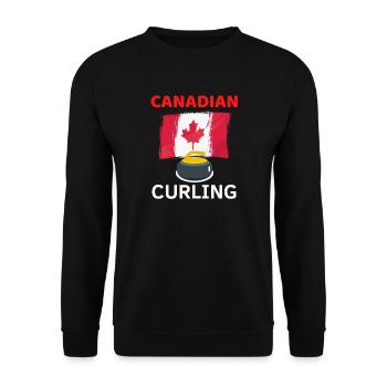 Curling et Drapeau Canadien - Sweat-shirt Unisexe - noir - Devant - Alina (178cm) & Michal (187cm)