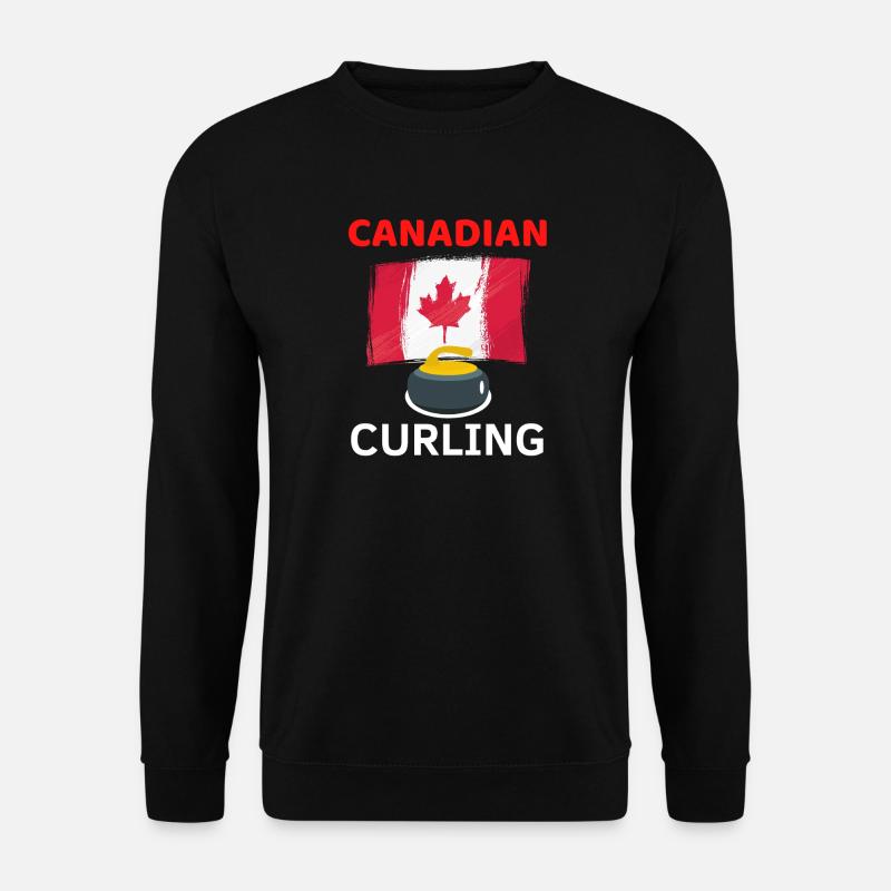 Curling und die kanadische Flagge - Unisex Pullover - Schwarz