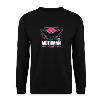 Mothman Rétro Synthwave Cryptid Urban Legend années 80 - Sweat-shirt Unisexe - noir - Devant - Alina (178cm) & Michal (187cm)