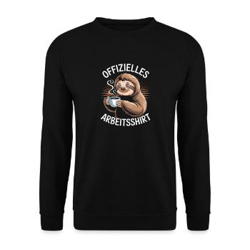 Chemise officielle de travail Funny Sloth avec - Sweat-shirt Unisexe - noir - Devant - Alina (178cm) & Michal (187cm)
