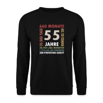 55 Years Anniversary Typography - Unisex Sweatshirt - black - Front - Alina (178cm) & Michal (187cm)